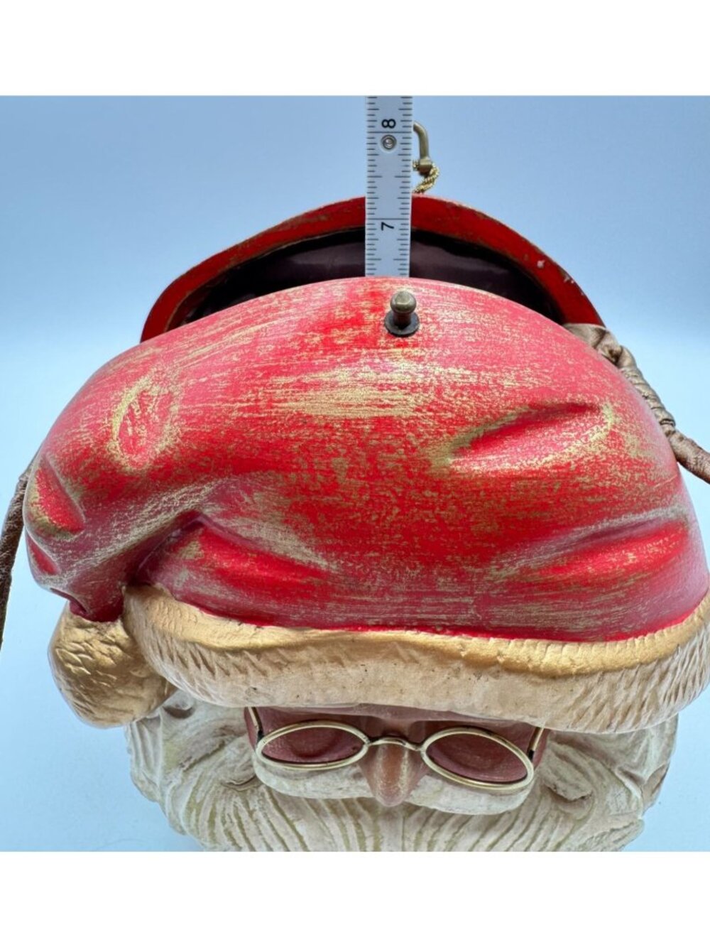 Hand-Carved Santa Claus Wooden Handbag By Timmy Woods Beverly Hills - Picture 11 of 13